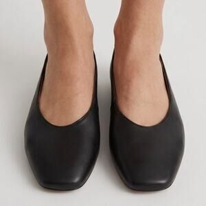 NWOB Madewell Mylie Leather Ballet Flats Comfort Shoes True Black Women's Size 5